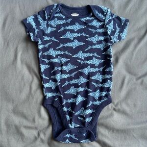 Old Navy Blue Shark Print Bodysuit
